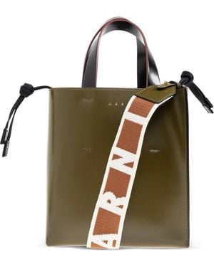 Marni Colourblock Leather Tote Bag - Green