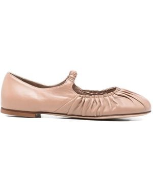 LORENA PAGGI Ruched-Strap Ballet Flats - Pink