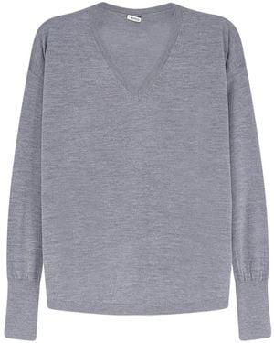 Aspesi V-Neck Long-Sleeve Sweater - Gray
