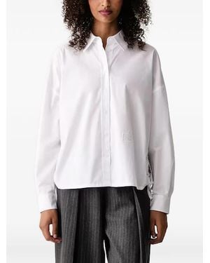 Joop! Logo-Patch Drawstring-Side Shirt - White