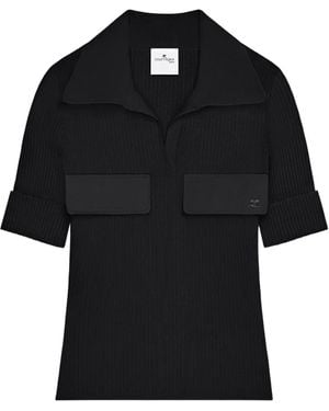 Courreges Ribbed Polo - Black