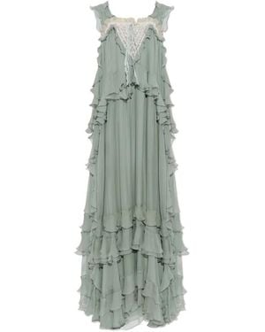 Chloé Sleeveless Layered Long Dress - Green