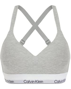 Calvin Klein Crossover Strap Bra - Gray