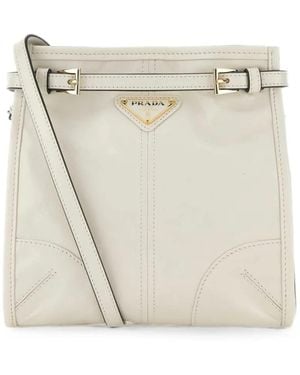 Prada Mini Bonnie Buckle-Detail Crossbody Bag - White