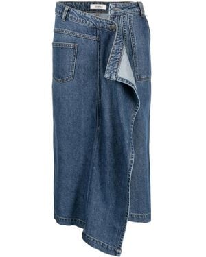 Goen.J Asymmetric Denim Skirt - Blue