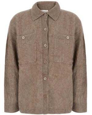 P.A.R.O.S.H. Button-Up Patch-Pocket Sweater - Brown