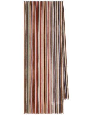 Paul Smith Striped Scarf - Brown