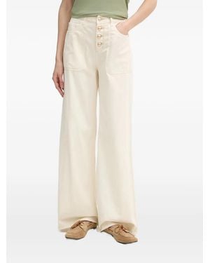 GAUDI Button-Fastening Wide-Leg Jeans - Natural