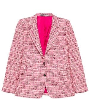 Tagliatore Tweed Two-Button Blazer - Pink