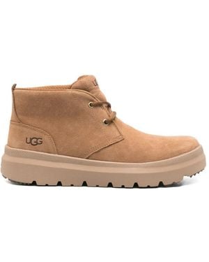 UGG Botas De Ante Con Cordones - Marrón