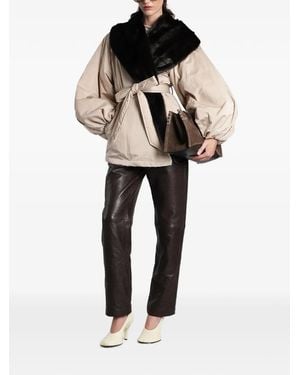 Magda Butrym Faux-Fur-Collar Belted Jacket - Black