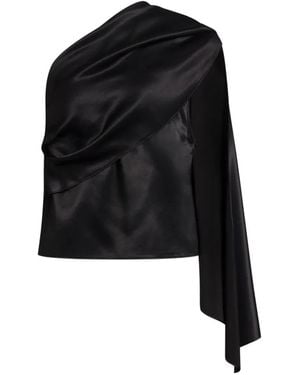 Alberta Ferretti Drapiertes One-Shoulder-Oberteil - Schwarz