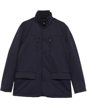 Save The Duck Stand-Collar Multi-Pocket Coat - Blue