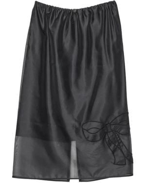 Cecilie Bahnsen Falda Cbbria Con Lazo Bordado - Gris