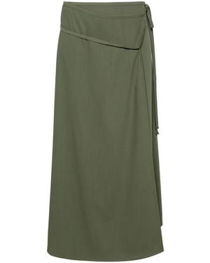 Lemaire Tied Wrap Midi Skirt - Green