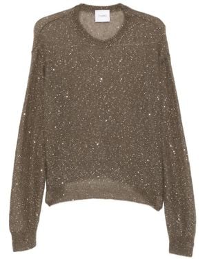 Nude Sequin-Embellished Mohair Jumper - Brown