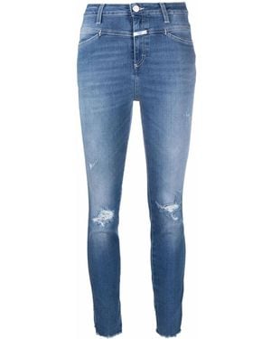 Closed Distressed Slim-Fit Jeans - Blue
