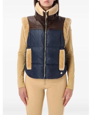Goldbergh Aya Panelled Quilted Gilet - Blue