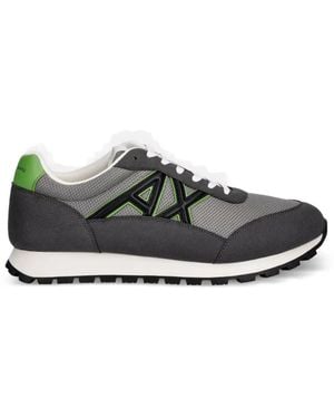 ARMANI EXCHANGE Logo-Patch Panelled Trainers - Grey
