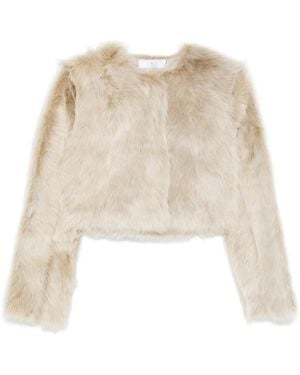 IRO Lamb-Fur Cropped Jacket - Natural