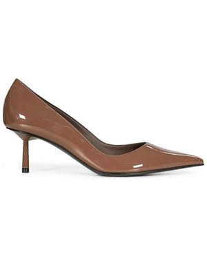 Le Silla Patent-Finish Pointed-Toe Pumps - Brown