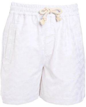 Eleventy Pantalones cortos de lino y algodón - Blanco