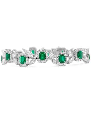 HYT Jewelry Pulsera Tennis Con Diamantes Y Esmeralda - Verde