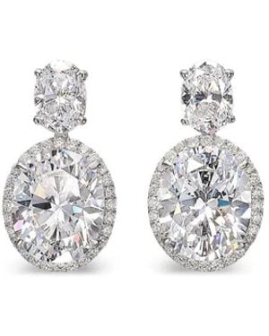 Anabela Chan Pendientes Celestial Halo En Oro De 14 Ct Con Diamantes - Blanco