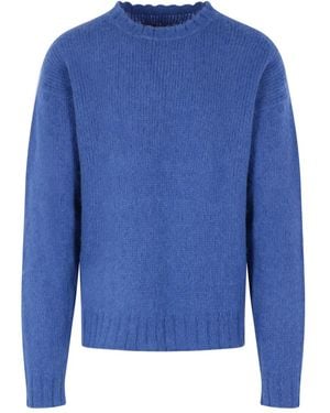 Monitaly Jersey De Canalé Con Cuello Redondo - Azul