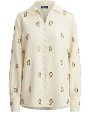 Polo Ralph Lauren Beaded Paisley Top - Natural