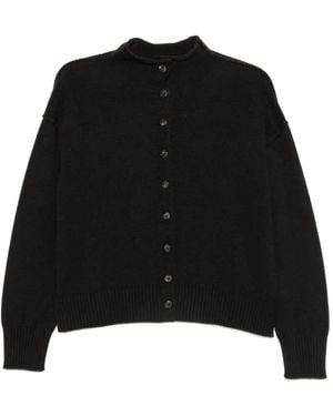 Vanisé Cardigan En Maille À Boutonnière - Black