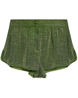 Oséree Drawstring Shimmer Shorts - Green