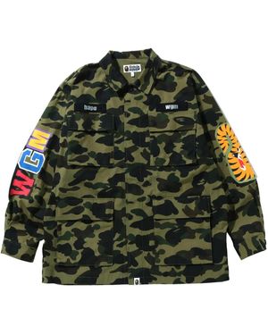 A Bathing Ape カモフラージュ シャツジャケット - グリーン
