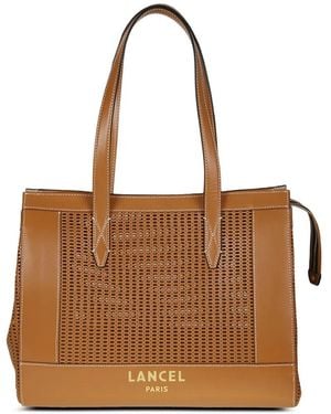 Lancel Jour De Perforated Leather Tote Bag - Brown