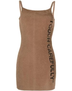 Off-White c/o Virgil Abloh オフホワイト Quote ペンシルドレス - ブラウン