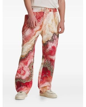 IRINA VOINEA Pantalon À Imprimé Graphique - Red