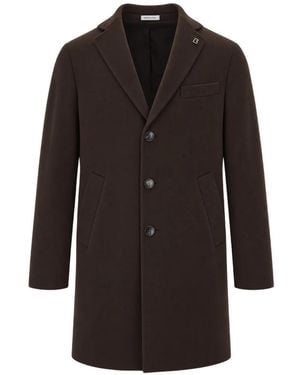 BRERAS Milano Single-Breasted Wool-Blend Coat - Black