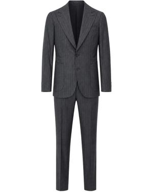 Franzese Collection Pinstripe Single-Breasted Suit - Blue