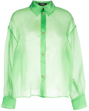 A.W.A.K.E. MODE Camicia Semi Trasparente - Verde