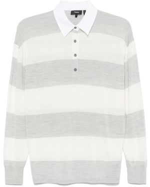 Theory Polo A Righe - Bianco