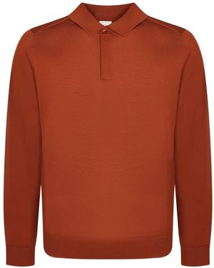 Paul Smith Rust Washable Merino-Wool Polo Shirt - Orange