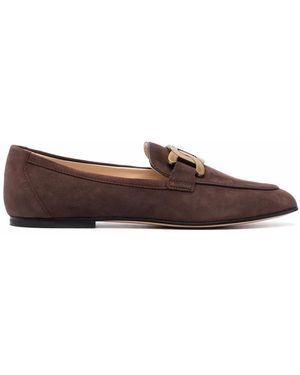 Tod's トッズ チェーンプレート ローファー - ブラウン