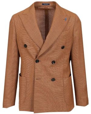 Guarinucci Double-Breasted Wool Blazer - Brown