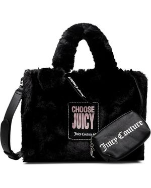 Juicy Couture Logo-Patch Satchel Bag - Black