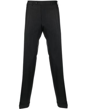 Canali Straight-Leg Wool Tailored Trousers - Black