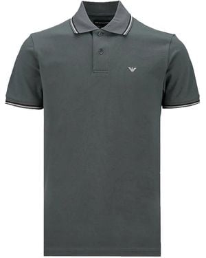 Emporio Armani Tipped-Collar Polo Shirt - Grey