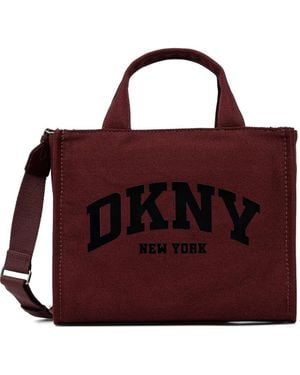 DKNY Medium Hadlee Logo-Print Tote Bag - Purple