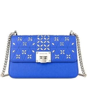 Michael Kors Small Tina Quilted Leather Crossbody Bag - Blue