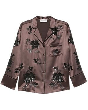 ERMANNO FIRENZE Sequin-Embellished Shirt - Brown