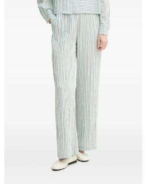 Marc O' Polo Stripe-Pattern Pants - Blue